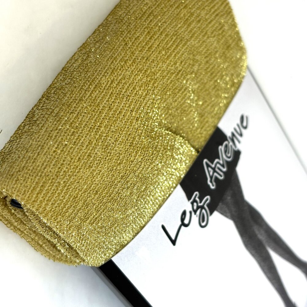 Leg Avenue Gold Sparkle Lurex Fashion Tights #7120 - Picture 5 of 9